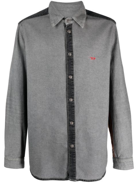 Diesel panelled-design cotton shirt Men