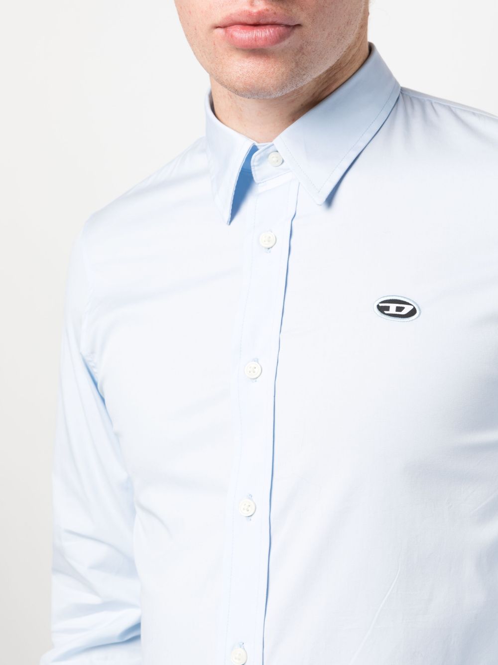 Diesel logo-patch long-sleeve shirt Men