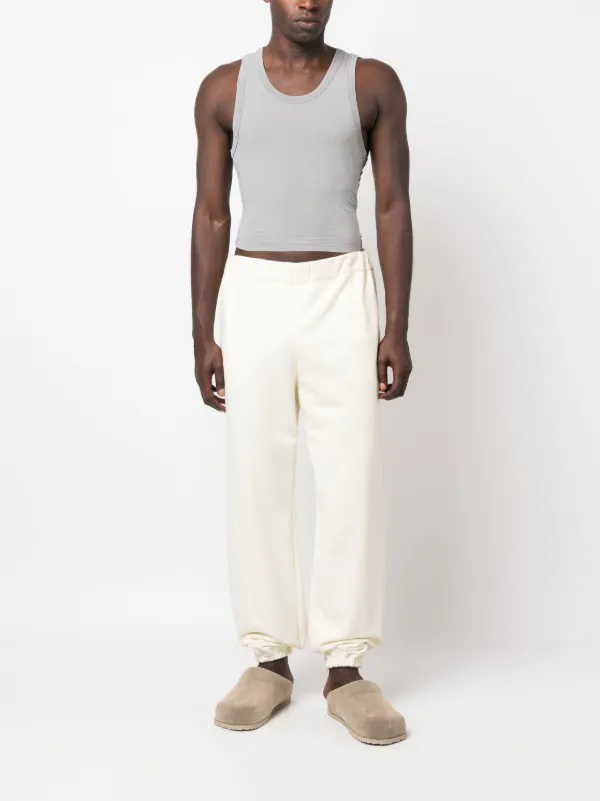 Cropped cotton jersey tank top in black - Entire Studios