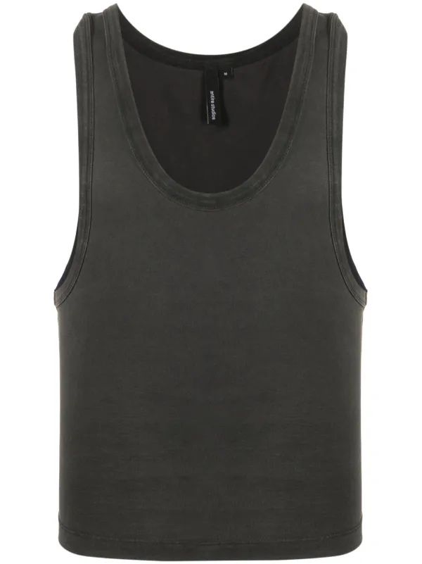 Entire Studios Cropped Tank タンクトップ rib tank washed black – entire studios