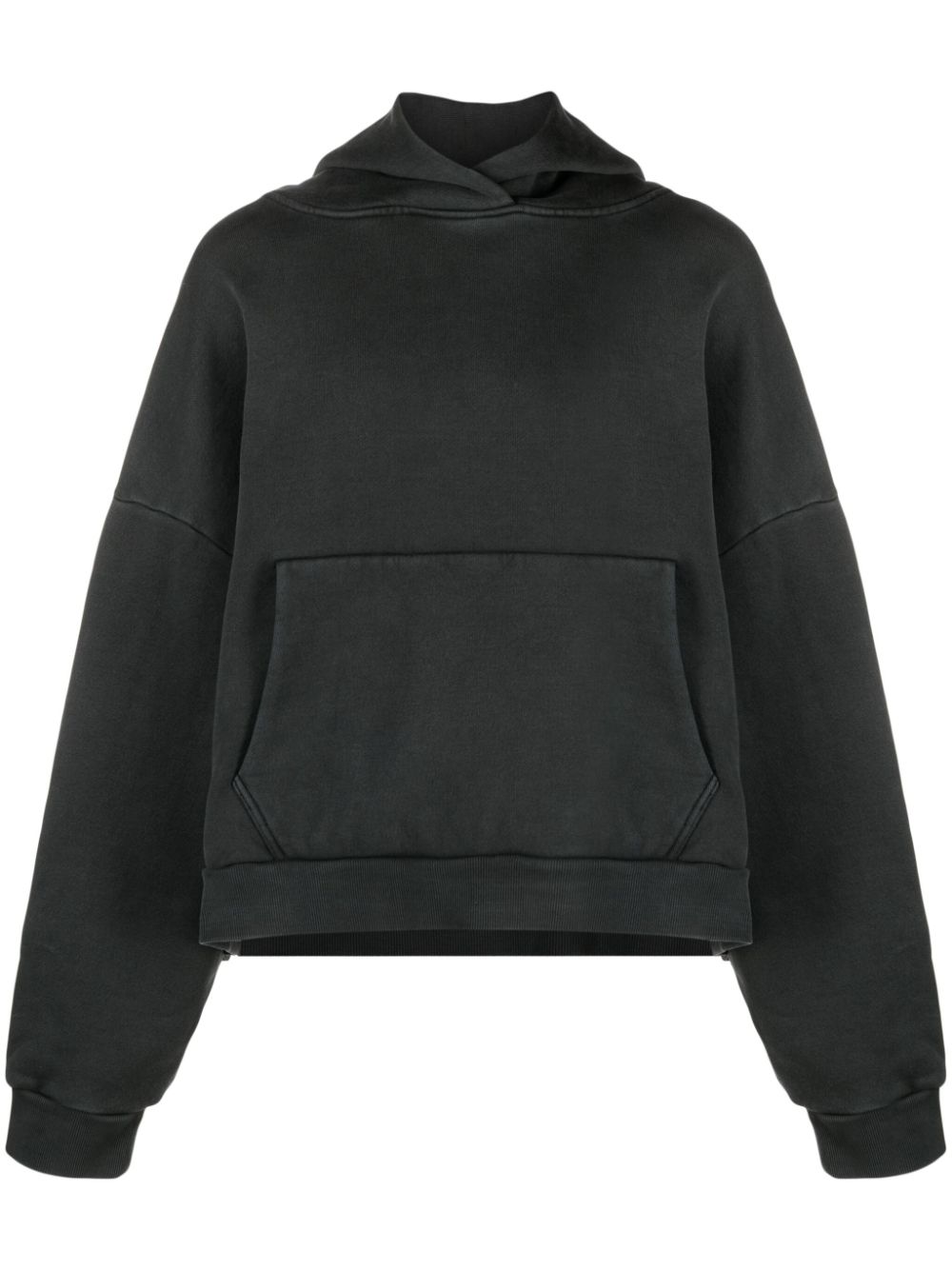 Shop Entire Studios Extra-long Sleeved Organic Cotton Hoodie In Black