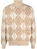 ETRO roll-neck pattern-intarsia jumper - Neutrals