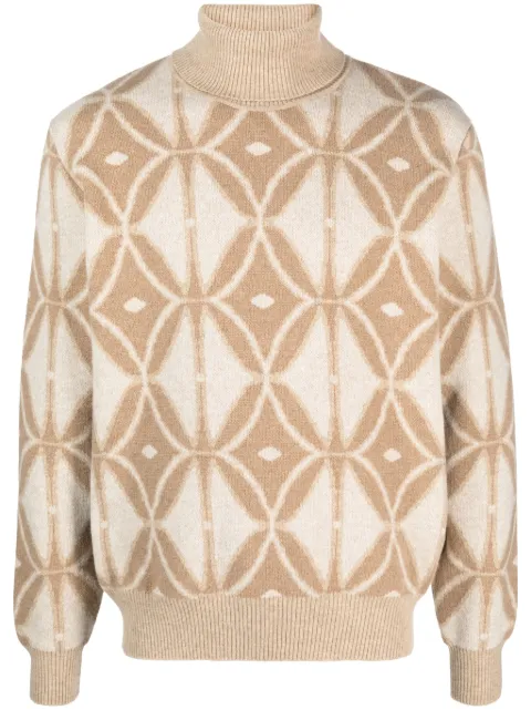 ETRO roll-neck pattern-intarsia jumper