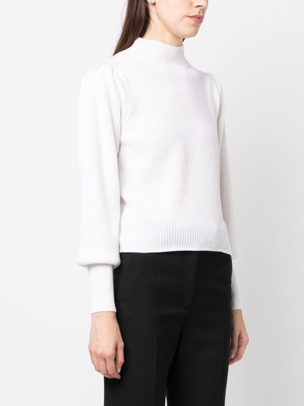 Shop Allude Bishop-sleeves Cashmere Jumper In White