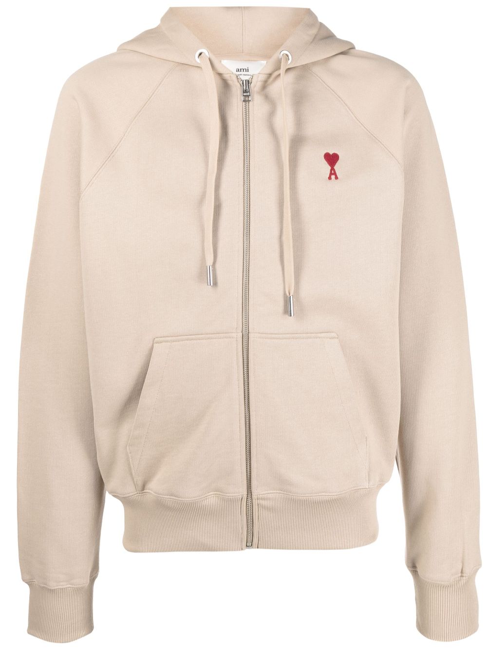 AMI ALEXANDRE MATTIUSSI LOGO-EMBROIDERED ORGANIC-COTTON HOODIE