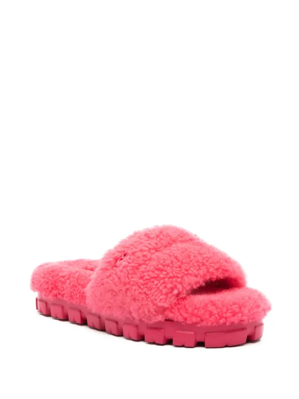 Ugg shearling hot sale slides