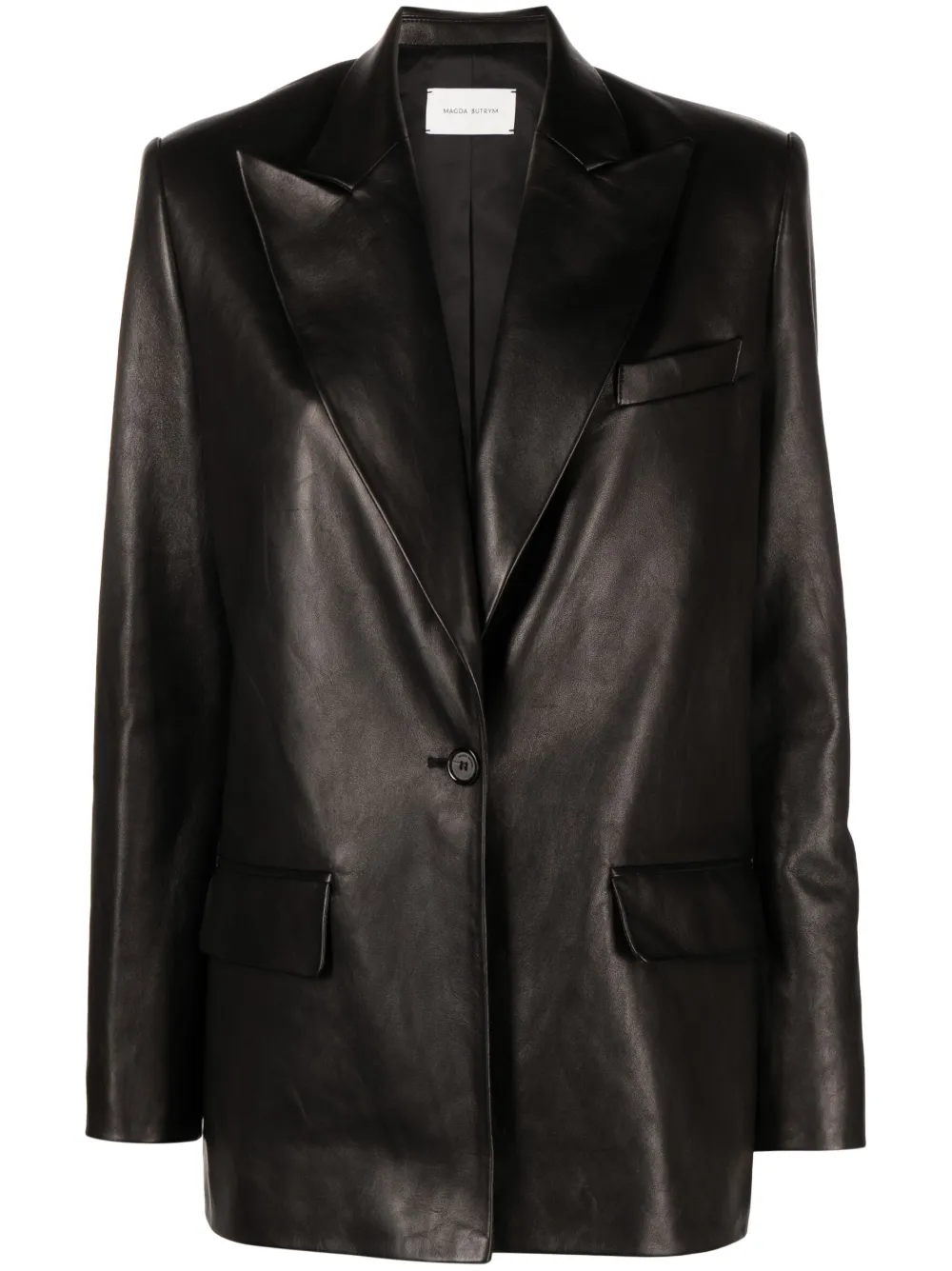 black leather blazer zara