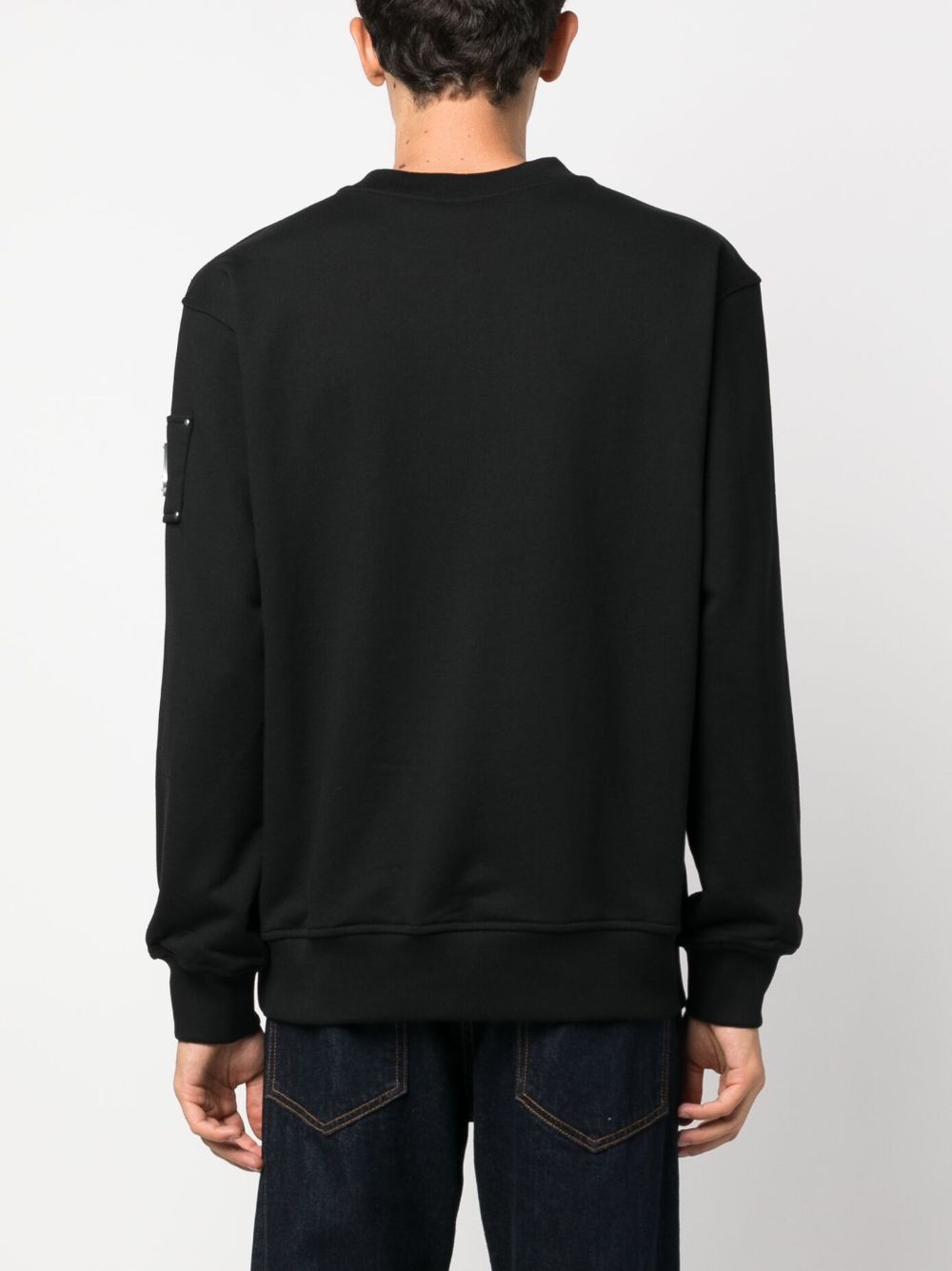 Shop Moose Knuckles Brooklyn Logo Plaque Cotton Sweatshirt In Black