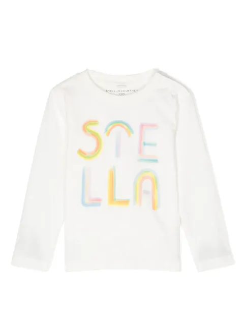 Stella McCartney Kids playera con logo estampado