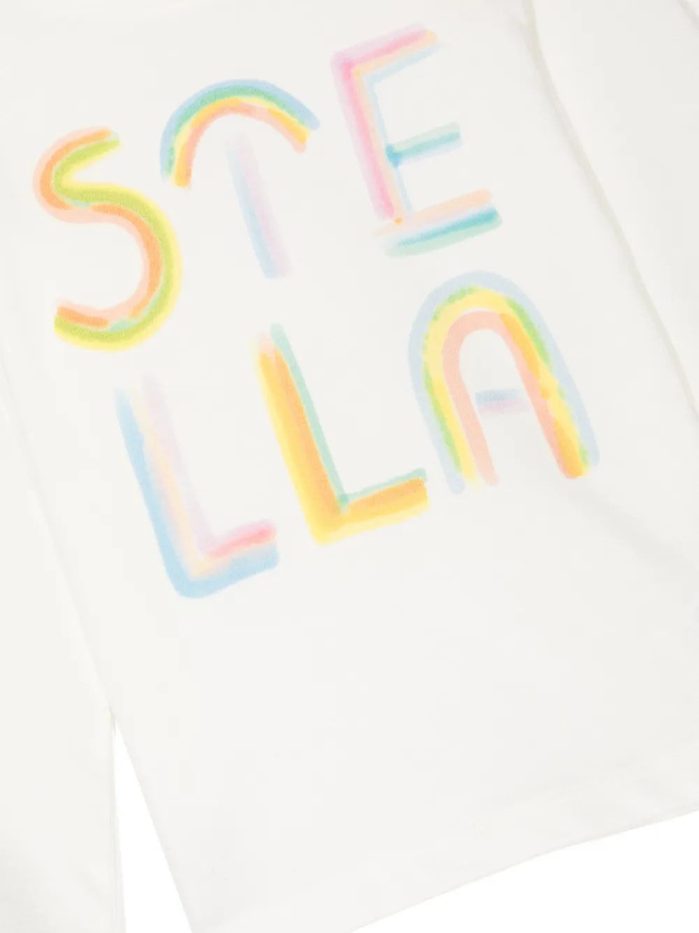 Shop Stella Mccartney Rainbow Logo-print Cotton T-shirt In White