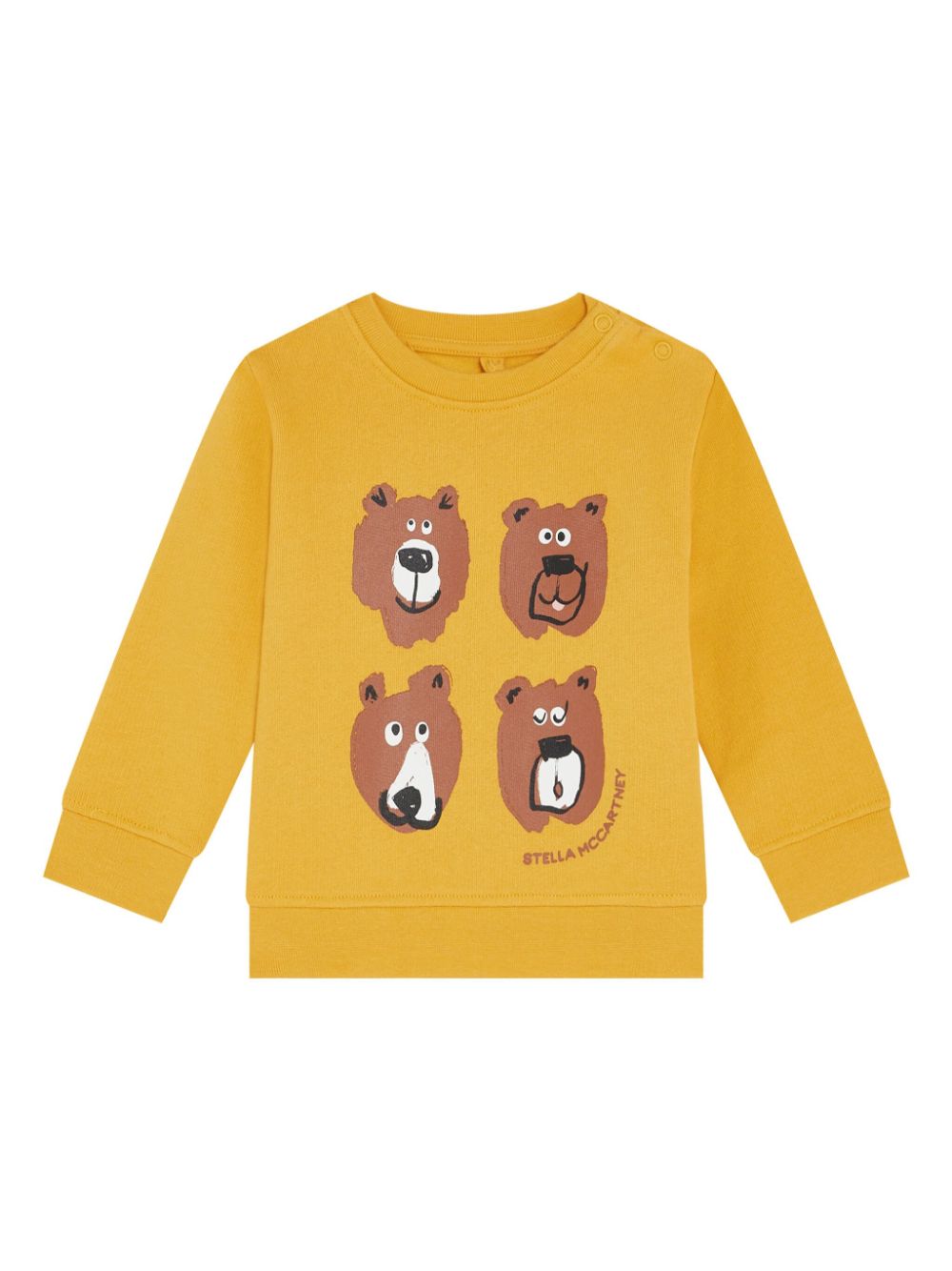 Stella Mccartney Kids' Bear-print Cotton Sweatshirt In Yellow