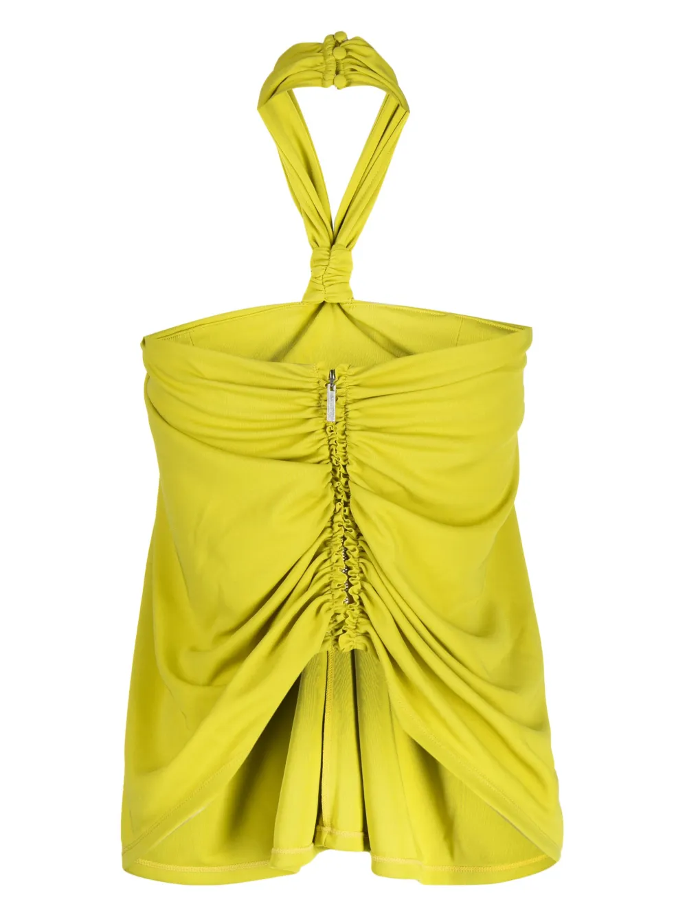 Ronny Kobo halterneck ruched top - Groen