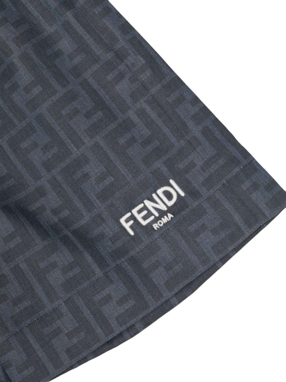 Fendi Kids Trainingsshorts met FF-logoprint Blauw