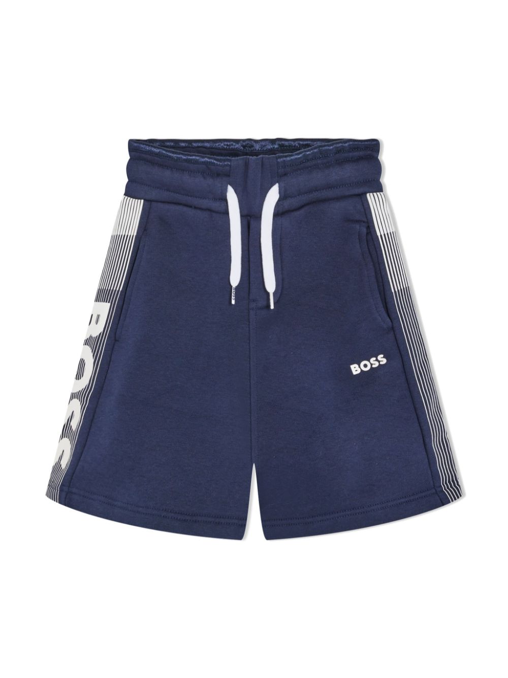 Bosswear Kids' Logo-print Jersey Track Shorts In Blue
