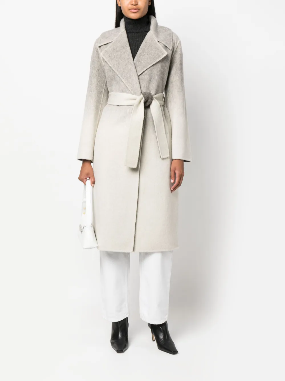 ERMANNO FIRENZE gradient-effect belted trench coat - Grijs