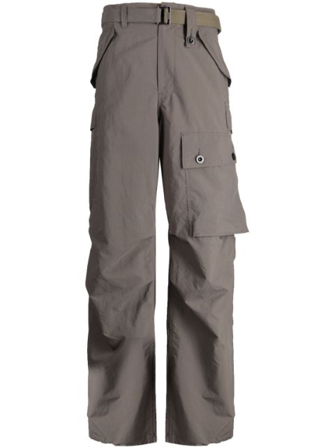 sacai straight-leg taffeta cargo trousers