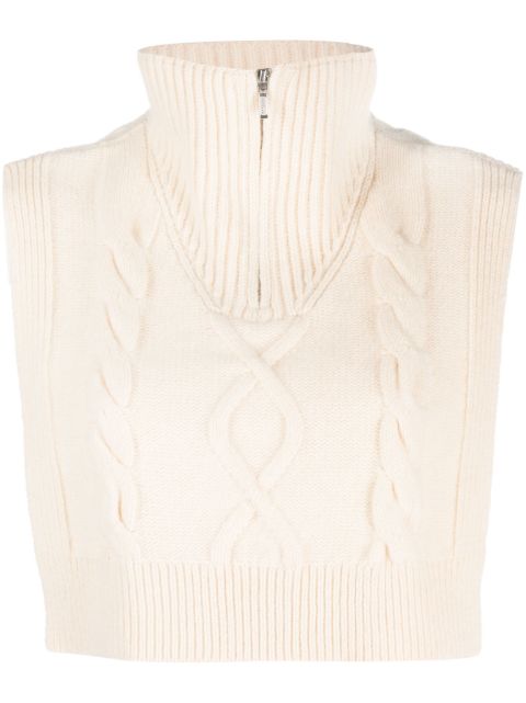 A.P.C. cable-knit cropped collar Women