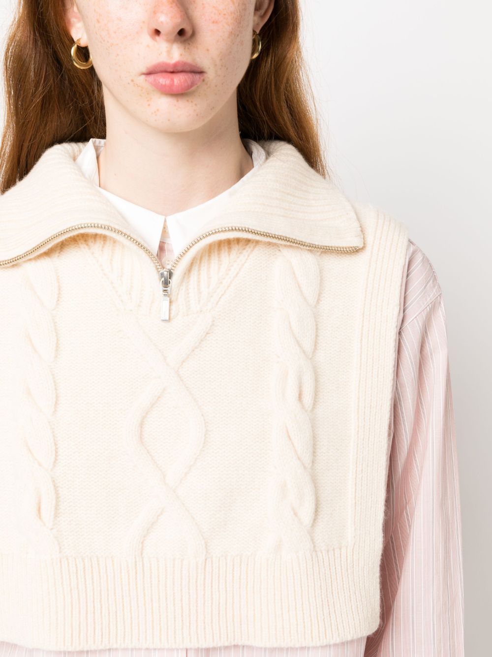 A.P.C. cable-knit cropped collar Women