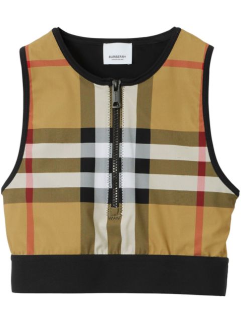 Affordable Burberry Vintage Check-pattern sleeveless crop top Women