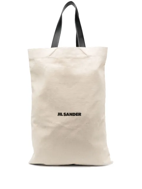 Jil Sander logo-print canvas tote bag