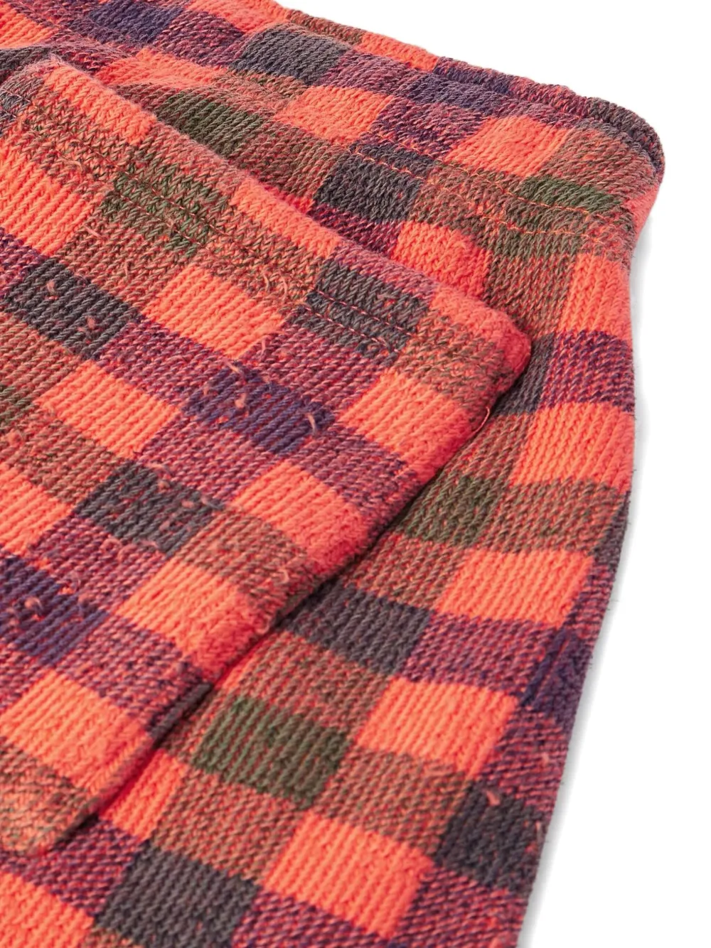 ERL Geruite shorts Oranje