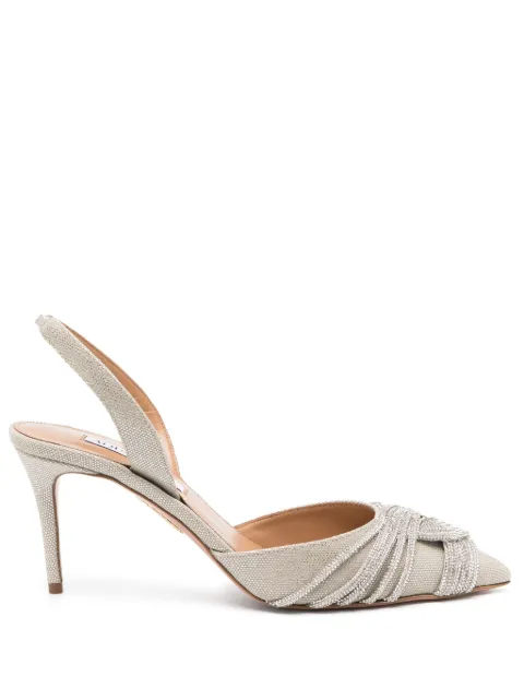 Aquazzura Gatsby 85mm crystal-embellished pumps