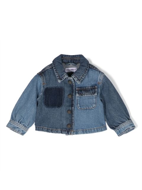 Emporio Armani Kids denim-patchwork cotton jacket