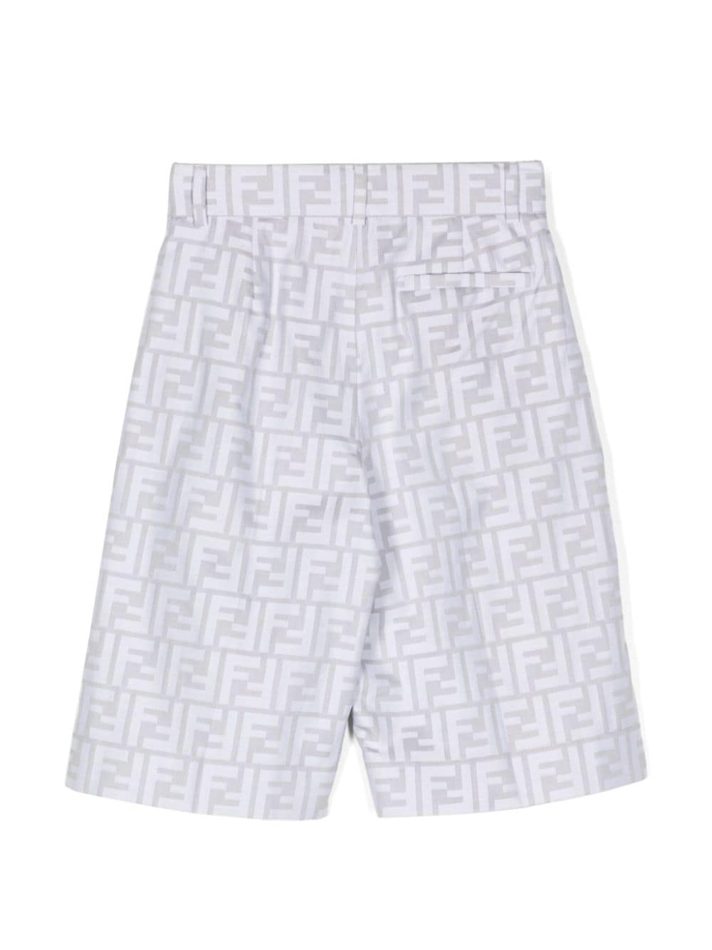 Shop Fendi Monogram-pattern Cotton Shorts In Grey