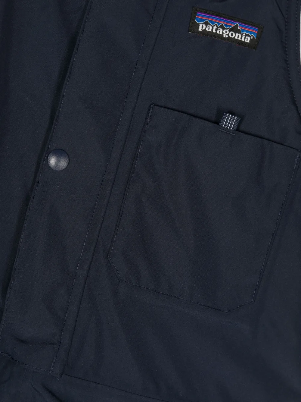 Patagonia Logo-patch Recycled-polyester Dungarees In Blue