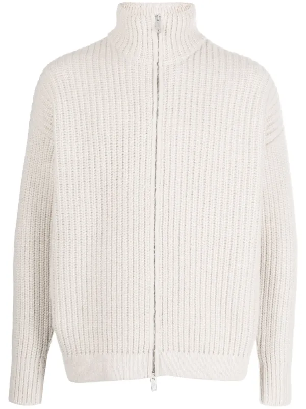 Emporio Armani ribbed knit high neck Cardigan Farfetch