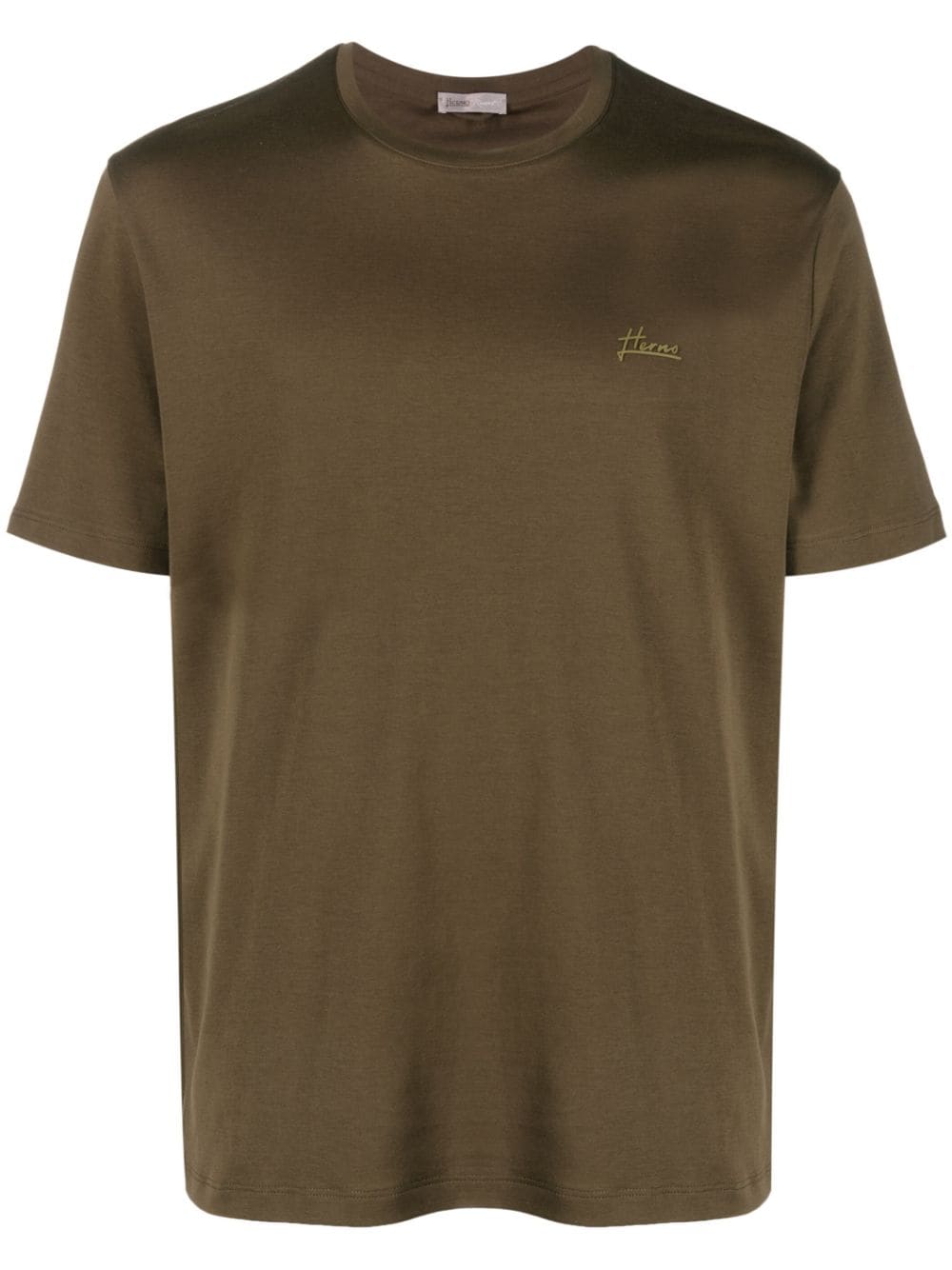 herno t-shirt en coton à plaque logo - vert