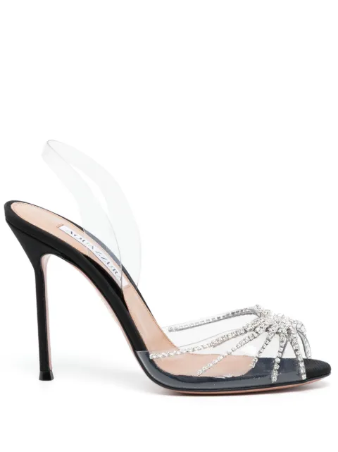 Aquazzura 90mm crystal-embellished slingback sandals 