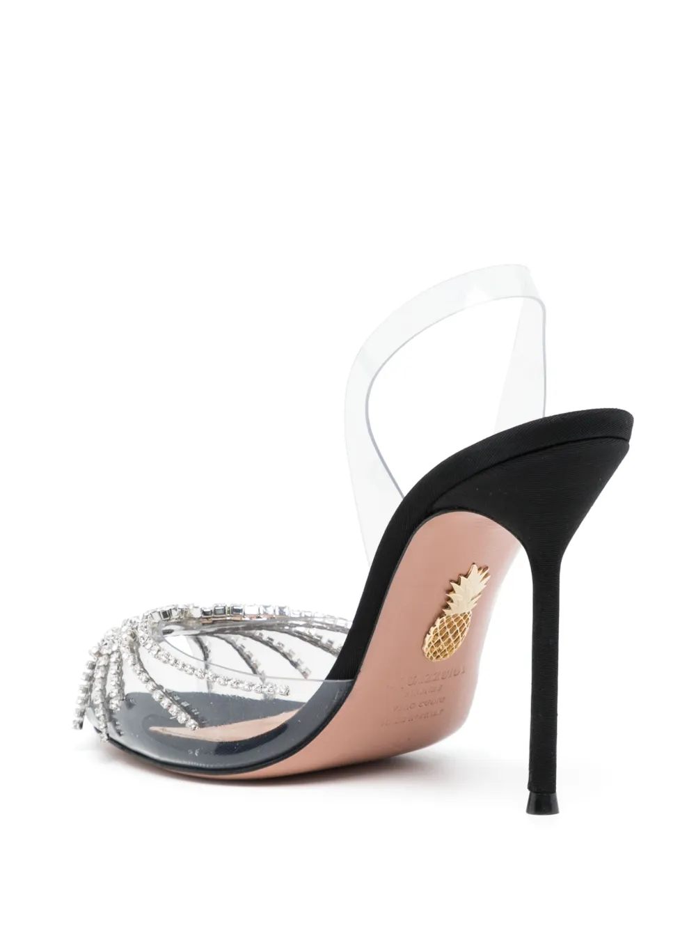 Aquazzura 90mm crystal-embellished slingback sandals Silver