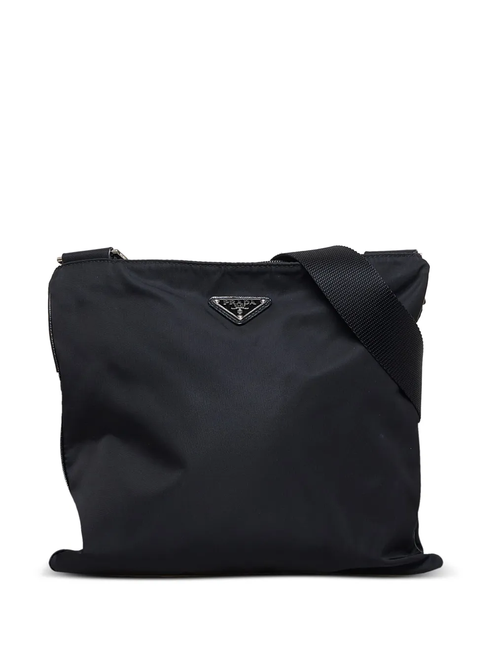 Prada PreOwned Enamel Triangle Logo Zipped Crossbody Bag Farfetch