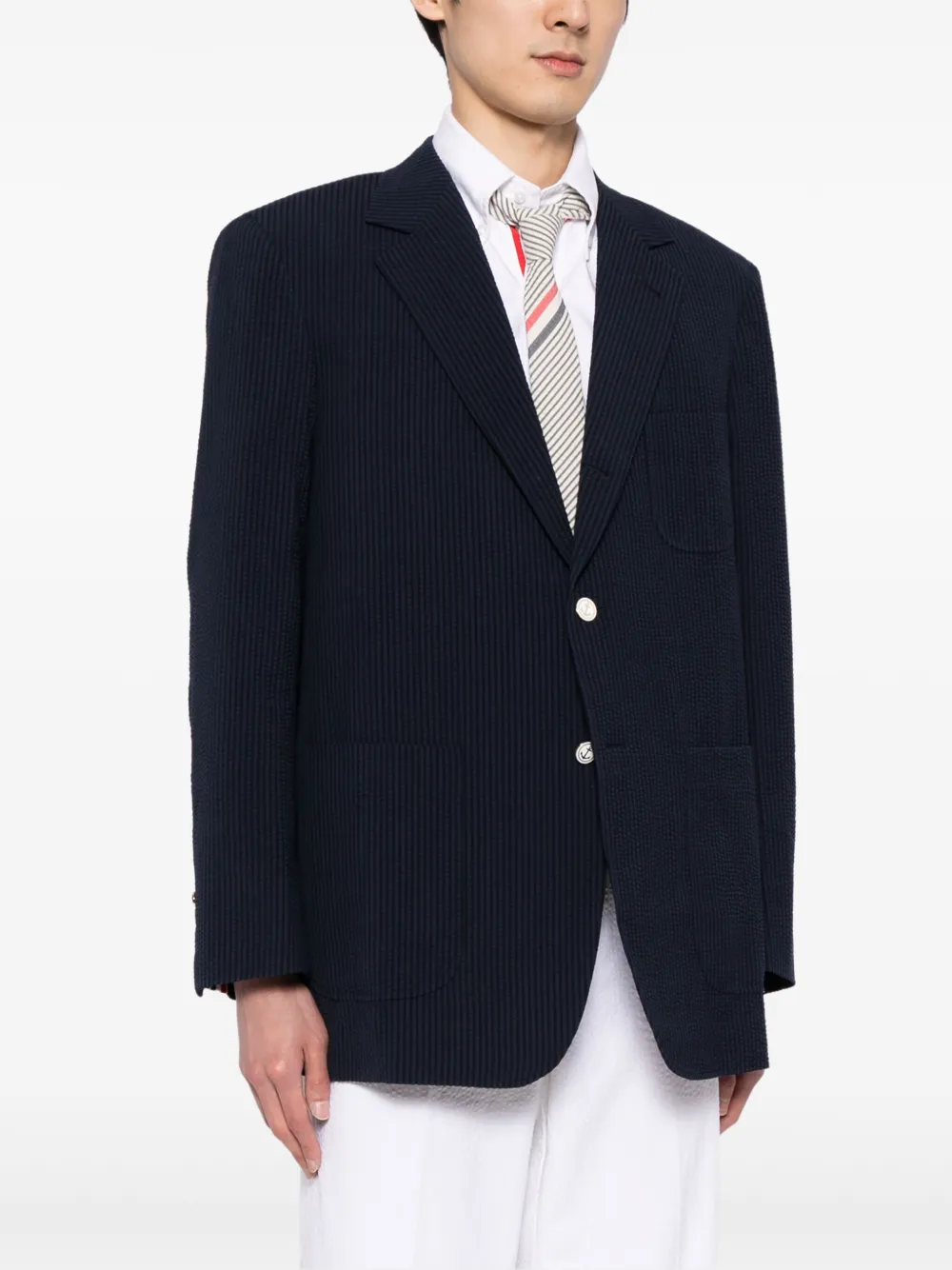 Thom Browne Gestreepte blazer Blauw