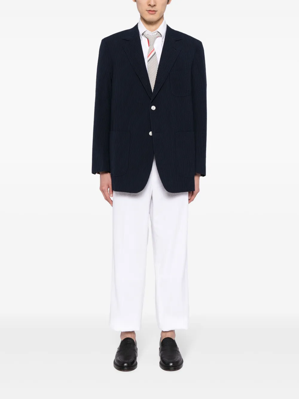 Thom Browne Gestreepte blazer - Blauw