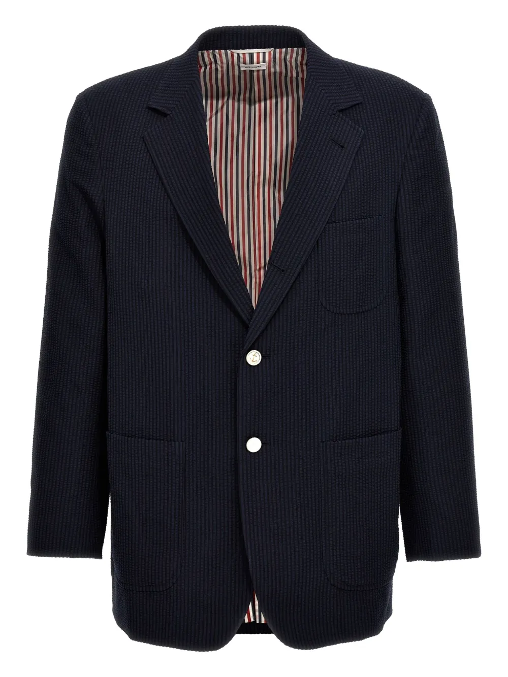 Thom Browne striped seersucker blazer | Blue | Image 1