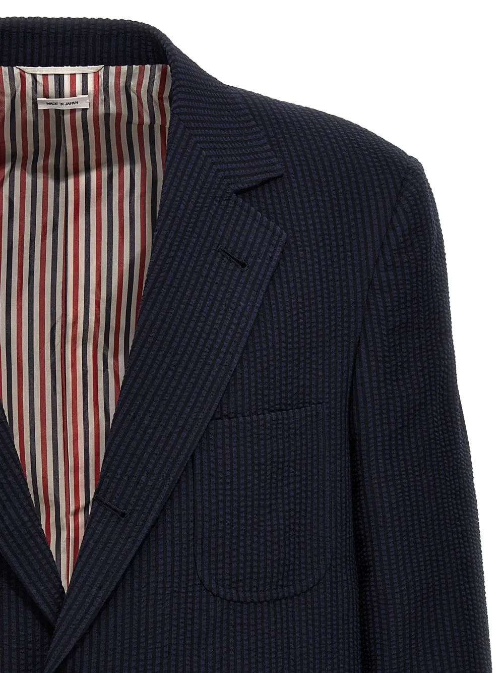  Thom Browne Blazer A Rayas - Azul 