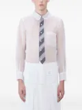 Thom Browne round-collar sheer shirt - White