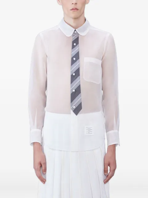 Thom Browne round-collar sheer shirt