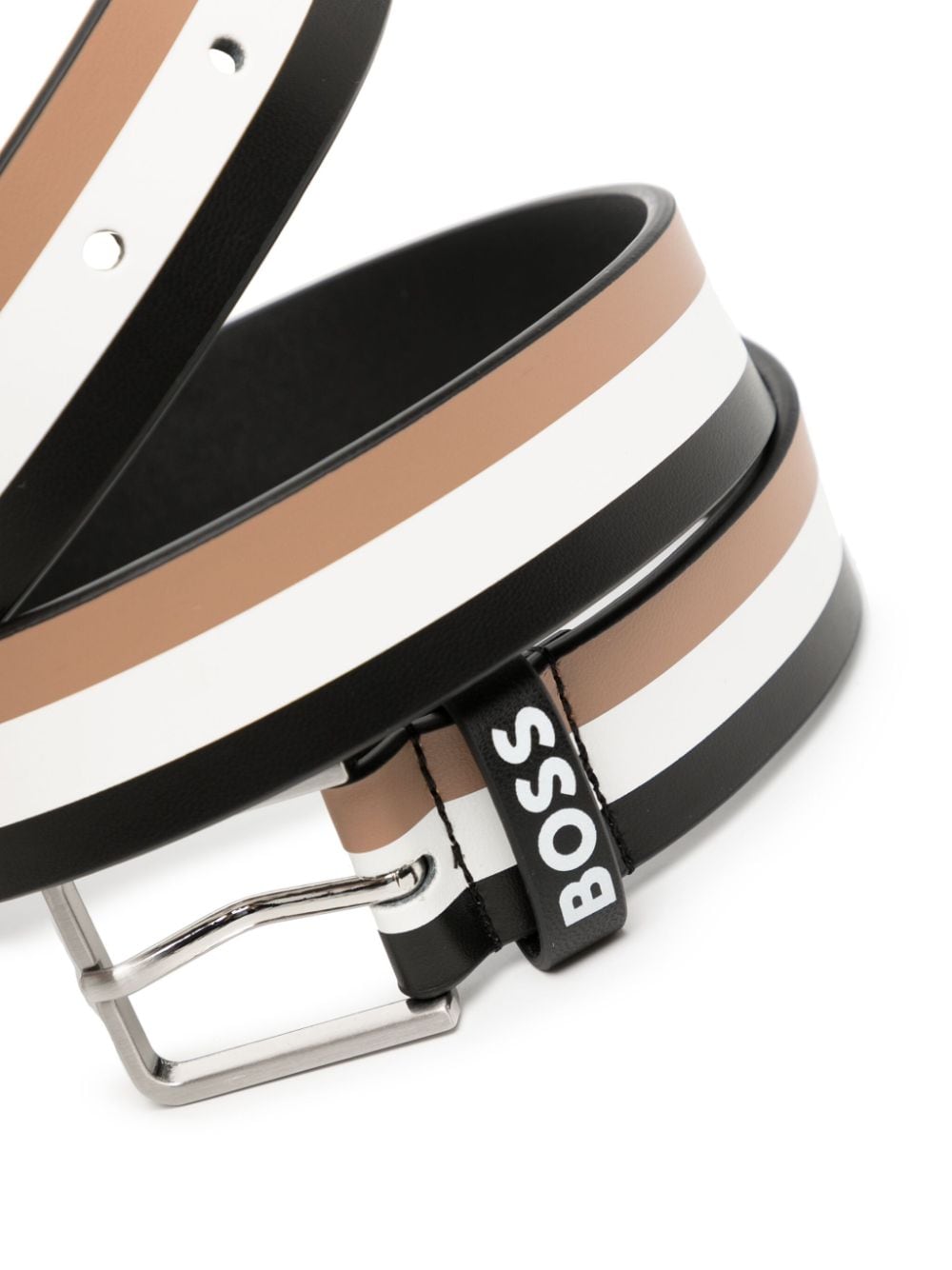 Image 2 of BOSS Kidswear striped faux-leather belt