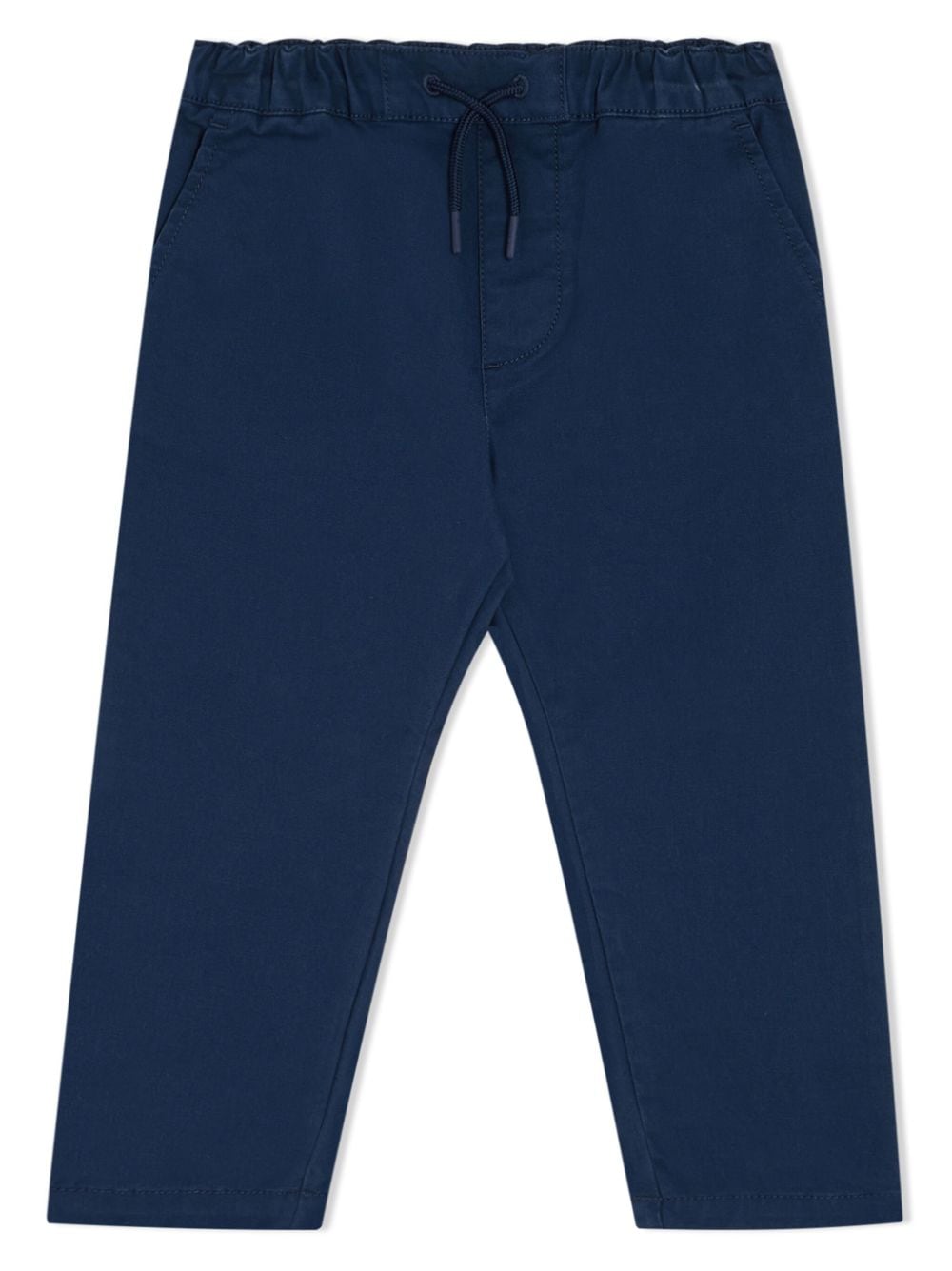 Kenzo Kids' Logo-embroidered Twill Straight-leg Trousers In Blue