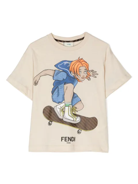 Fendi Kids Camiseta com estampa gráfica