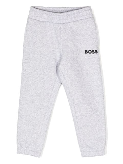 BOSS Kidswear logo-embroidered cotton-blend trousers
