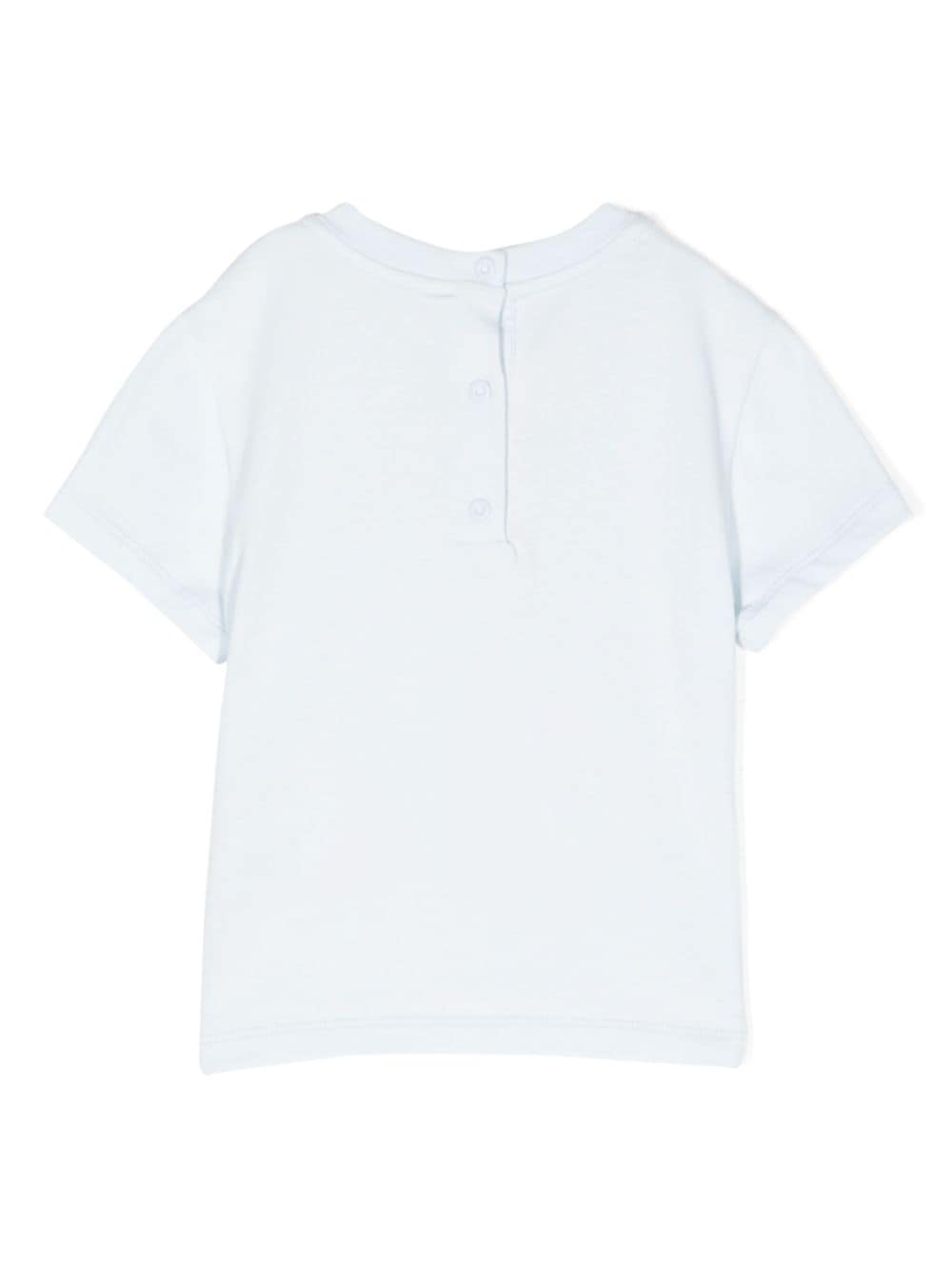 Shop Fendi Logo-print Cotton T-shirt In Blue