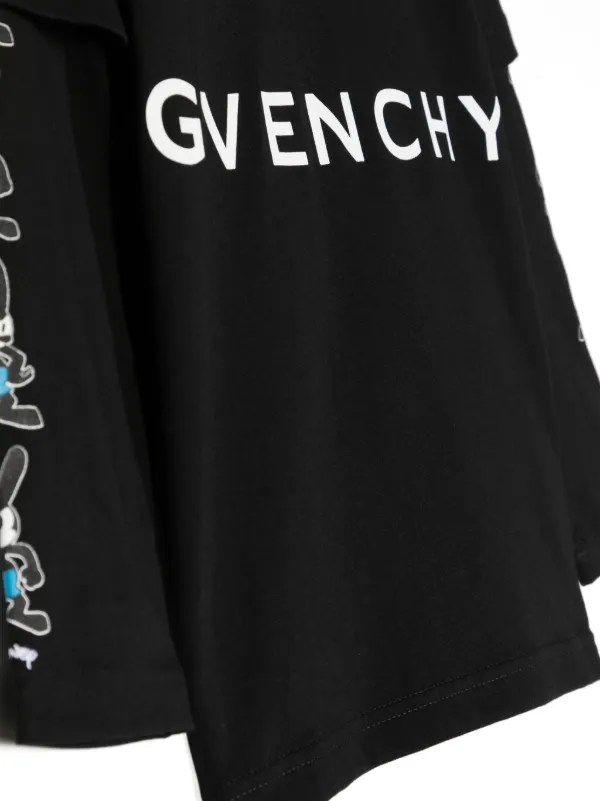 Givenchy Kids logo print long sleeve T shirt Black FARFETCH CA