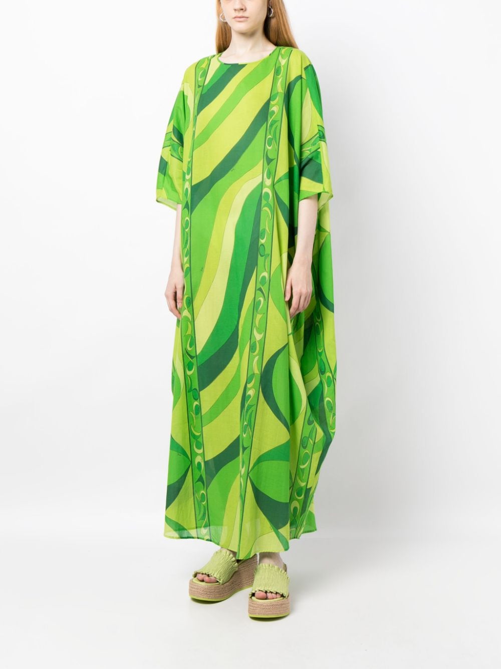 Shop Pucci Marmo-print Maxi Dress In Green