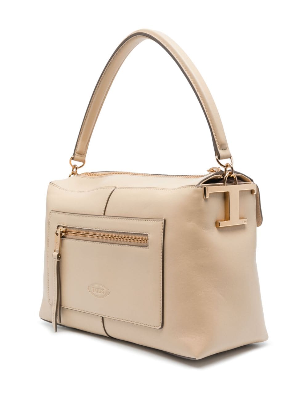 Shop Tod's Small Boston Leather Tote Bag In Neutrals