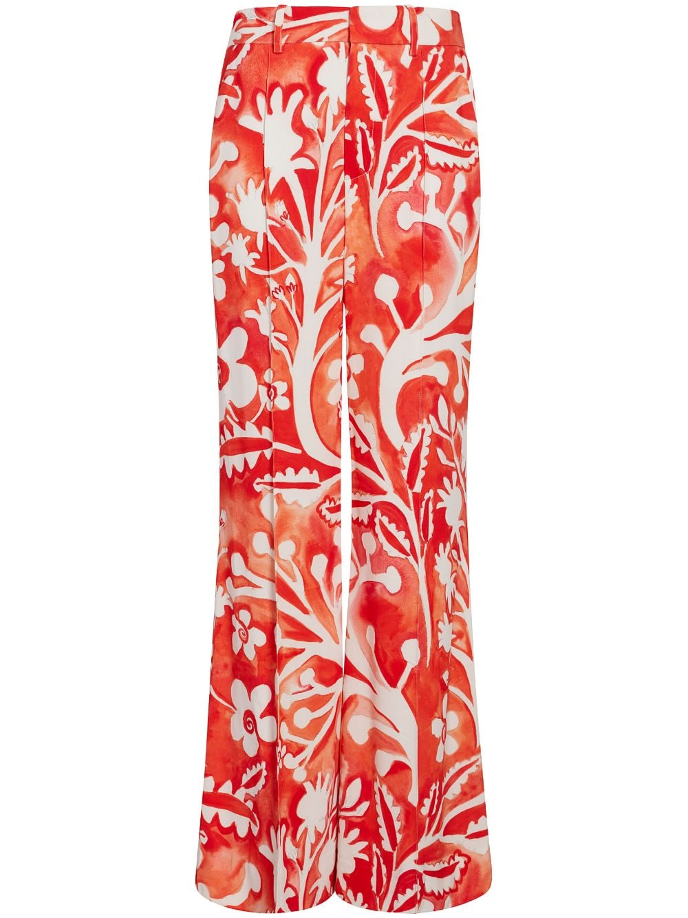 Rosie Assoulin Graphic-print Flared Trousers In Orange