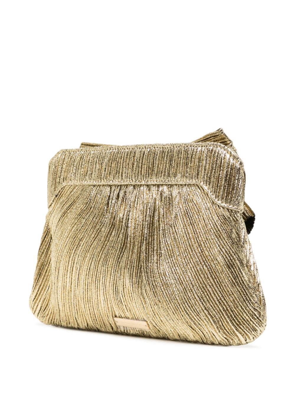 Shop Loeffler Randall Rayne Plissé-effect Clutch Bag In Gold